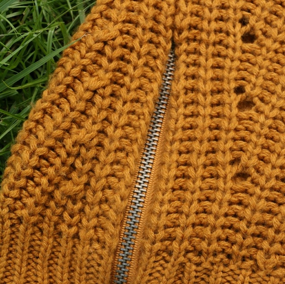 SOLD Pink Rose XL Fall Mustard Yellow Sweater - Picture 6 of 8